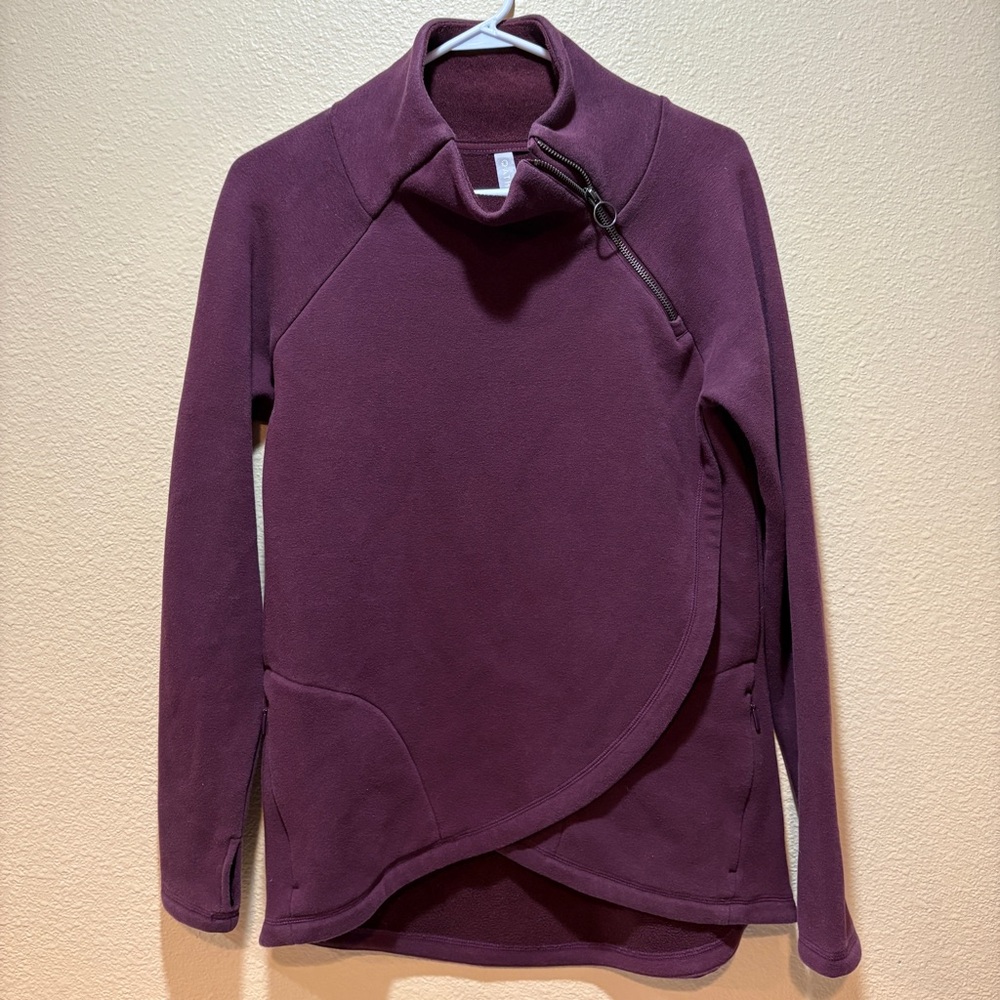 Athleta Cozy Karma Asym Pullover Purple Sweater Size Small